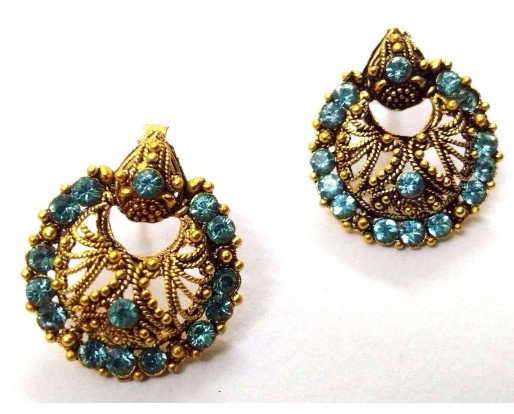 Golden Oxidized Earrings Bali Jewelry Jhumki Ethnic Imitation Drop Dangle EA143